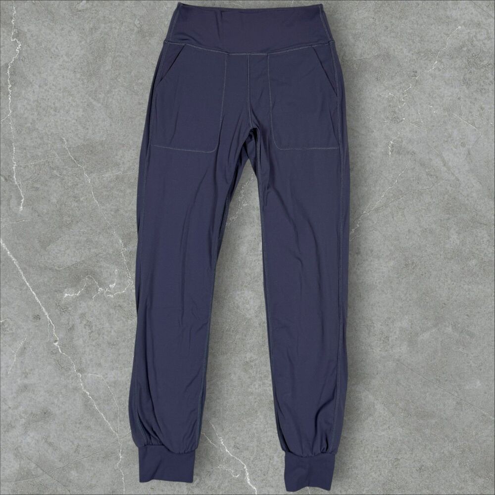 Women's Leggings Jogger Style with 2 Pockets Grey Blue - Small